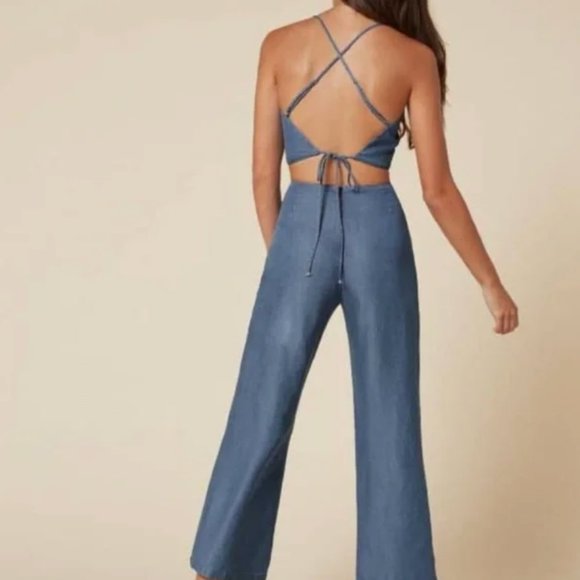 Reformation Chambray Pants Size 2 - Picture 2 of 5